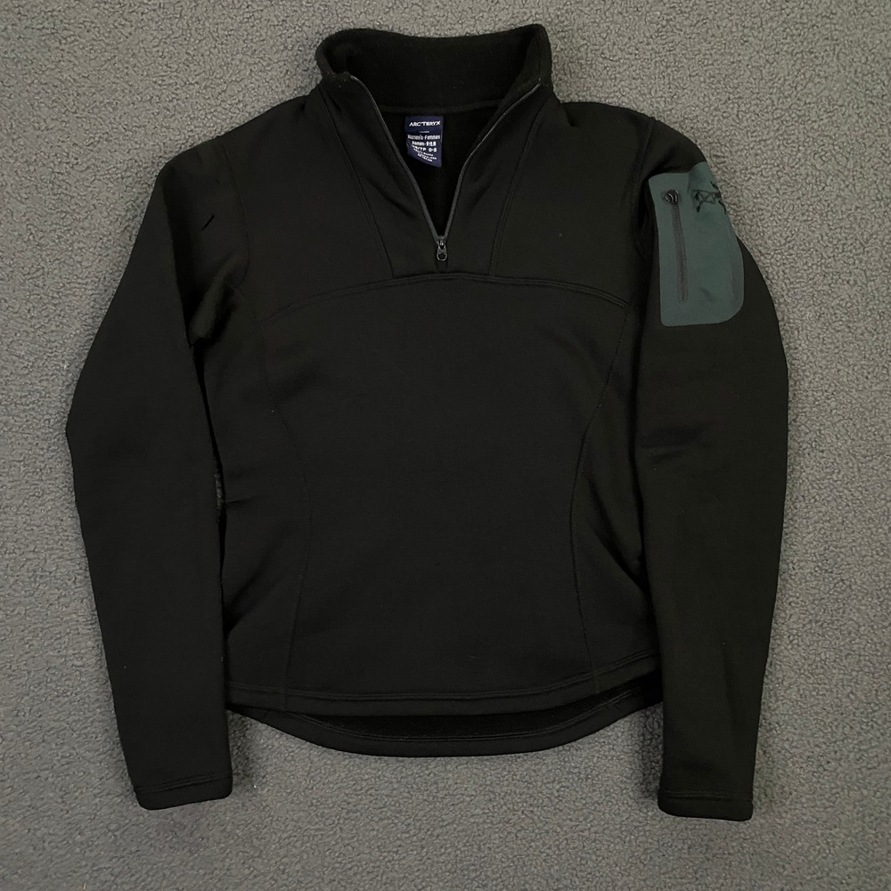 Vintage Y2K Arc'teryx Rho AR Zip Neck Pullover Womens XS Black Polartec Fleece